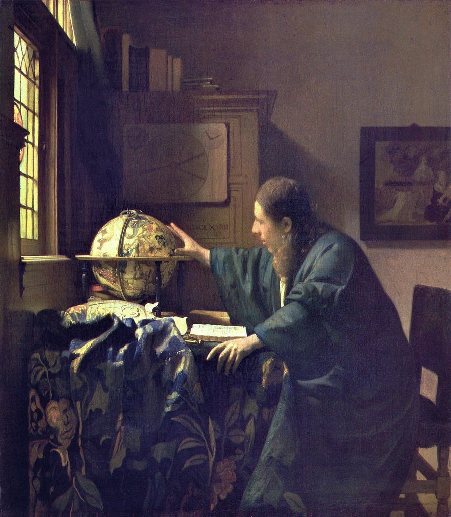 Jan Vermeer, The Astronomer, 1668, Louvre, Paris. Public domain image