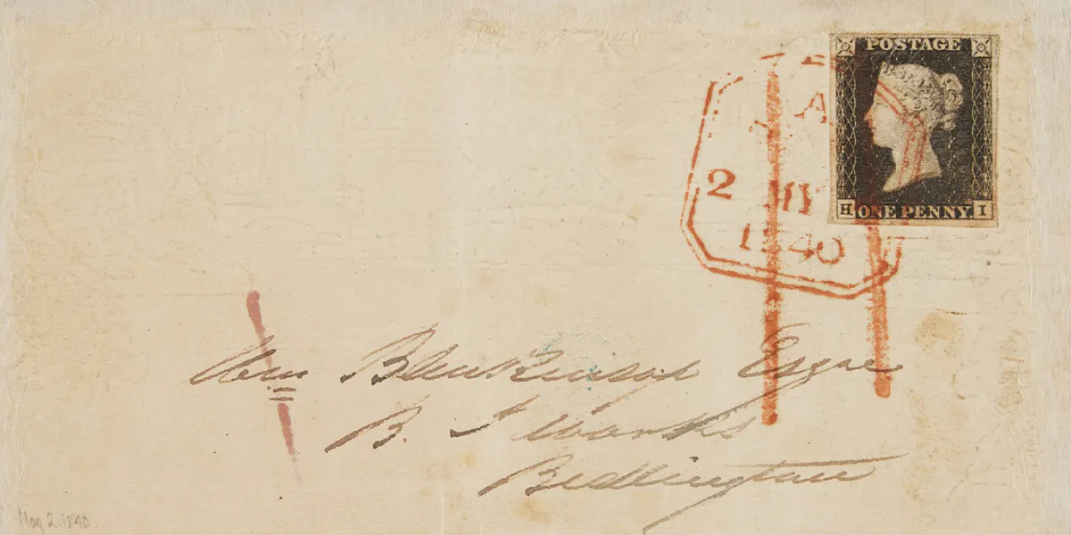 Lettera con il Penny Black del 2 maggio 1840. Immagine © Sotheby's