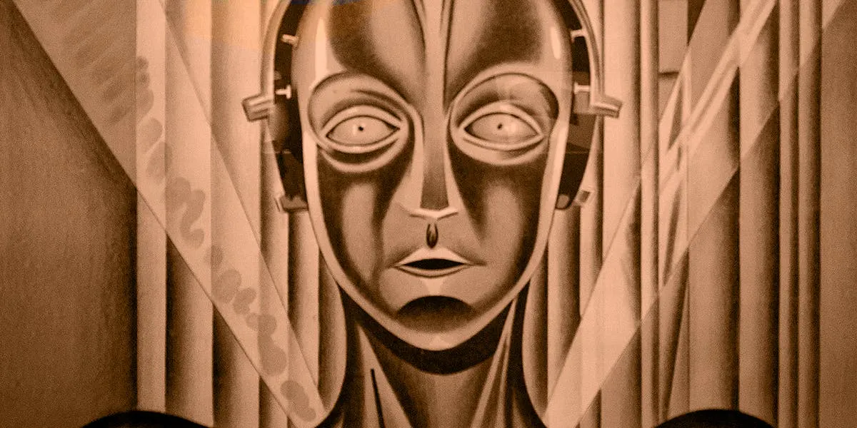 Plakat zum UFA-Film "Metropolis" von 1927. Foto DR (Detail)