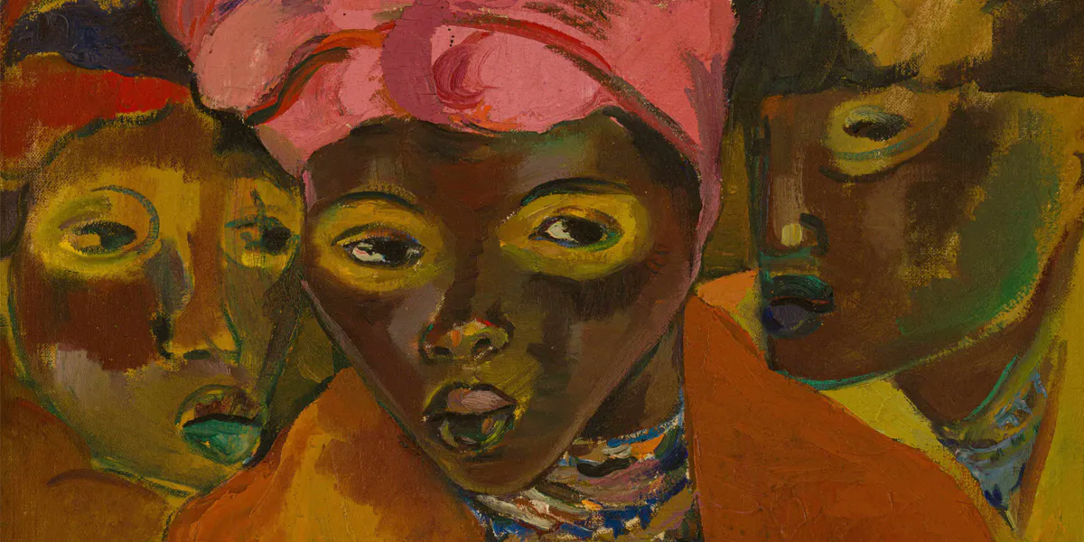 Irma Stern, ‘Three African Women’, signed and dated 1941, oil on canvas [detail]. Photo © Strauss & Co