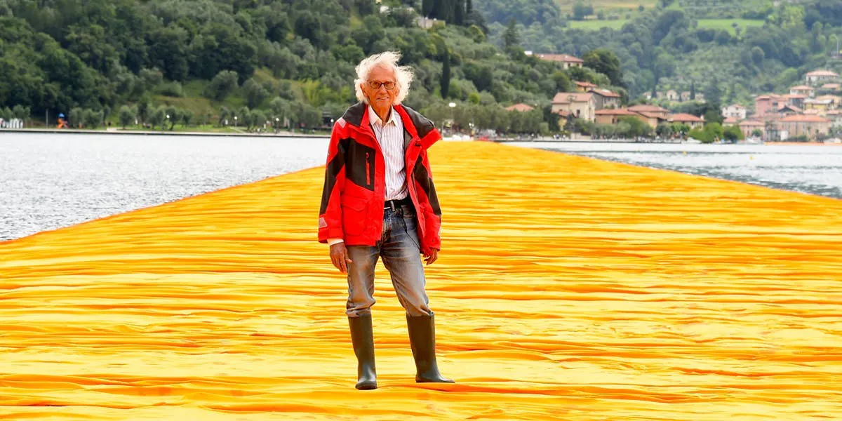 Christo, "The Floating Piers", Juni 2016, Sulzano, Italien. Foto von Pier Marco Tacca / Getty Images (Detail)
