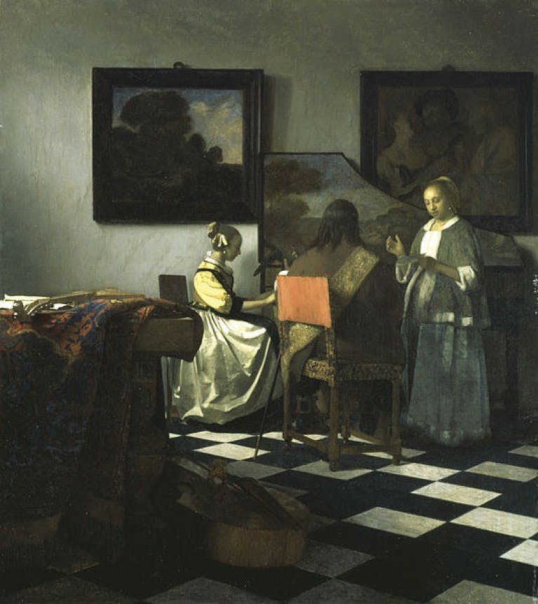 Il concerto, Johannes Vermeer, olio su tela, 1664.