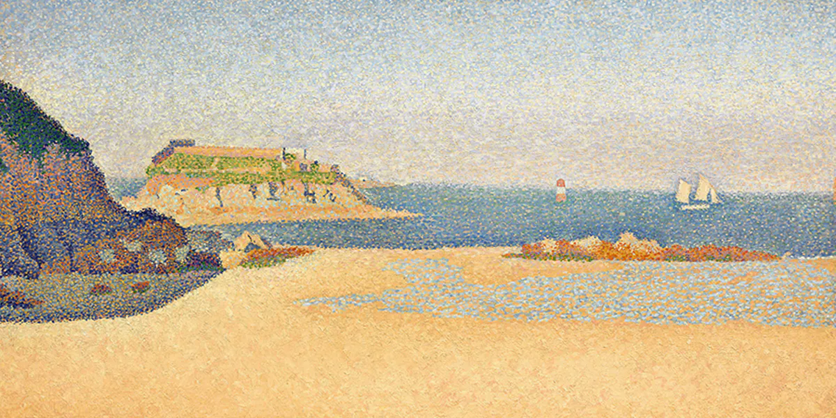 Paul Signac, Portrieux. La Comtesse (Opus n° 191), 1988, huile sur toile, 60,3 x 92,1 cm, signée et datée (détail). Photo © Christie's
