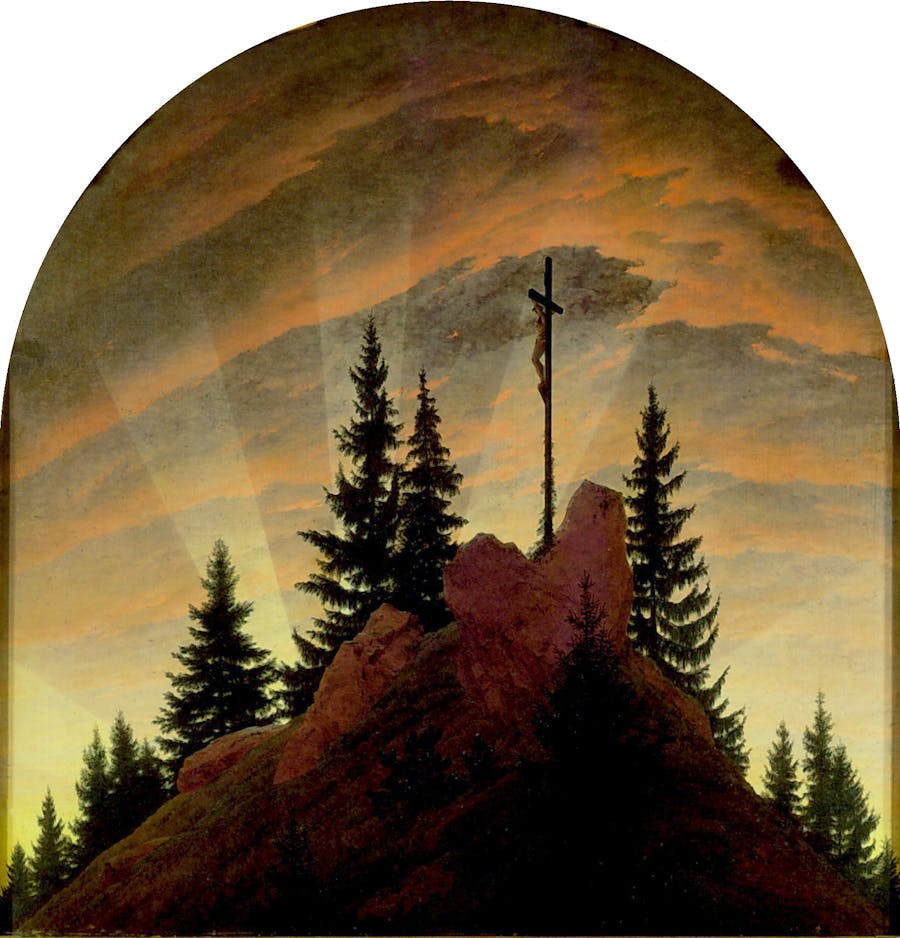 Caspar David Friedrich, The Cross in the Mountains, 1807/08, Staatliche Kunstsammlungen Dresden, Galerie Neue Meister | Image via Wikipedia