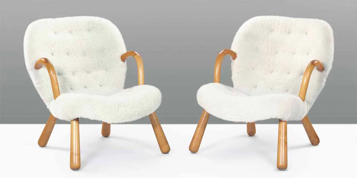 Philip Arctander, Pair of ‘Clam’ chairs, designed 1944. Photo: Christie’s via Barnebys Price Bank