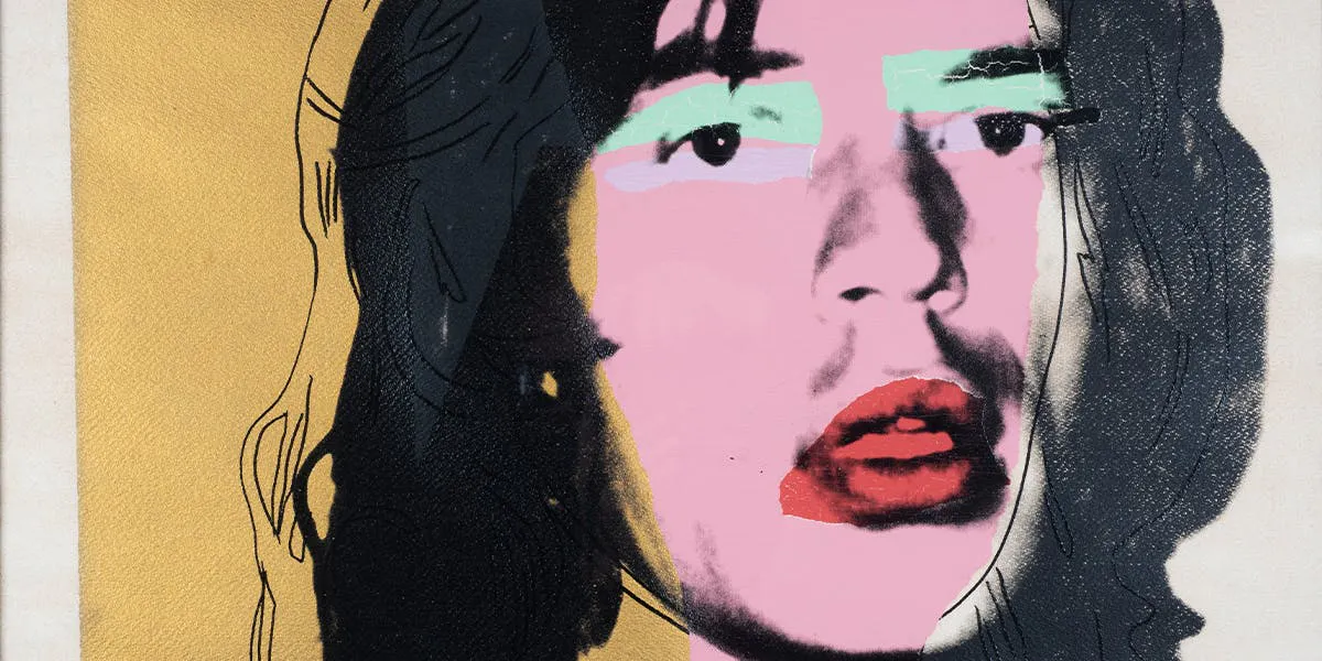 Andy Warhol, "Mick Jagger", 1975, Farbsiebdruck/Papier, 110,5 x 73 cm, Schätzpreis 45.000 - 55.000 Euro, Los 111. Foto © Wannenes (Detail)