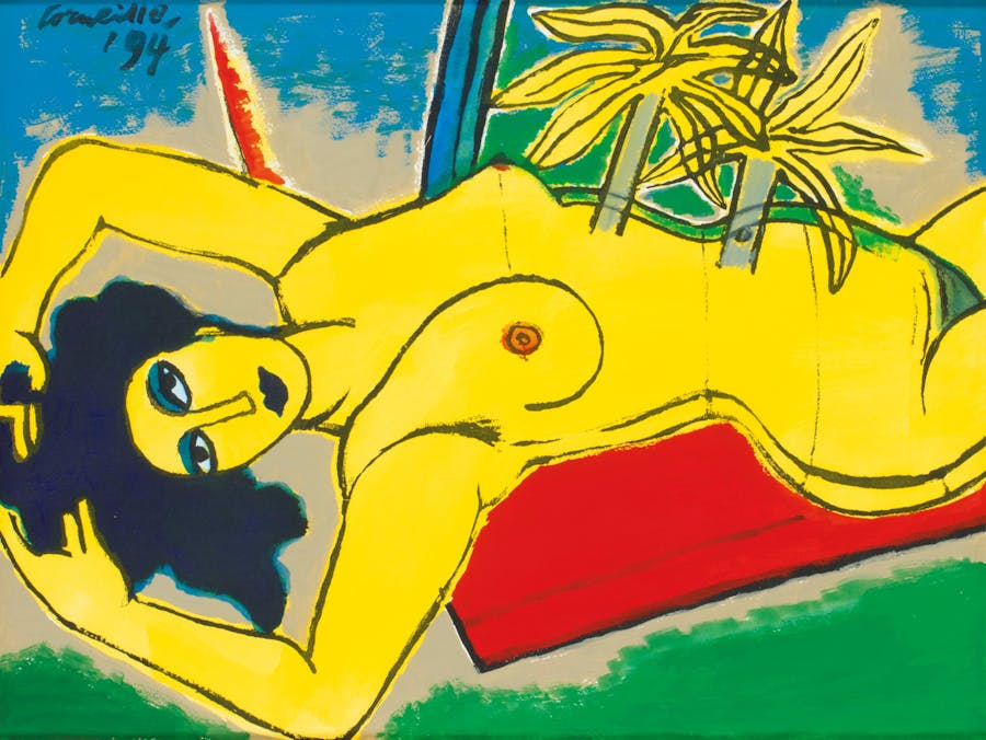 Corneille, Femme Jaune (Yellow Woman). 1994, gouache on paper. Image: Sotheby's