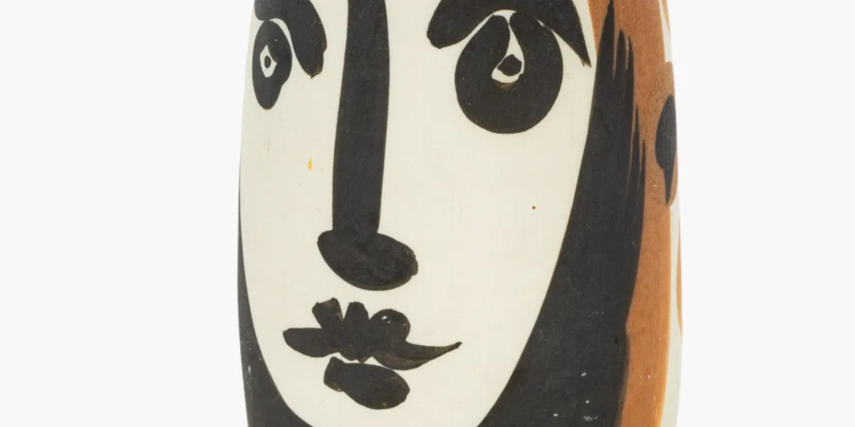 Pablo Picasso. Visage Pitcher, ceramic. Lot 1206. Image © Alex Cooper Auctioneers (detail)