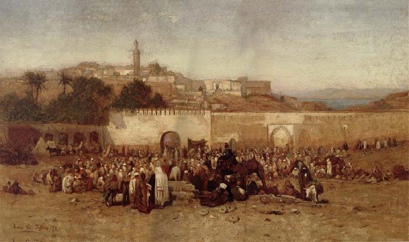 Louis Comfort Tiffany, Market Day Outside the Walls of Tangiers, Morocco. 1873, oil on canvas. Image: Smithsonian Art Museum