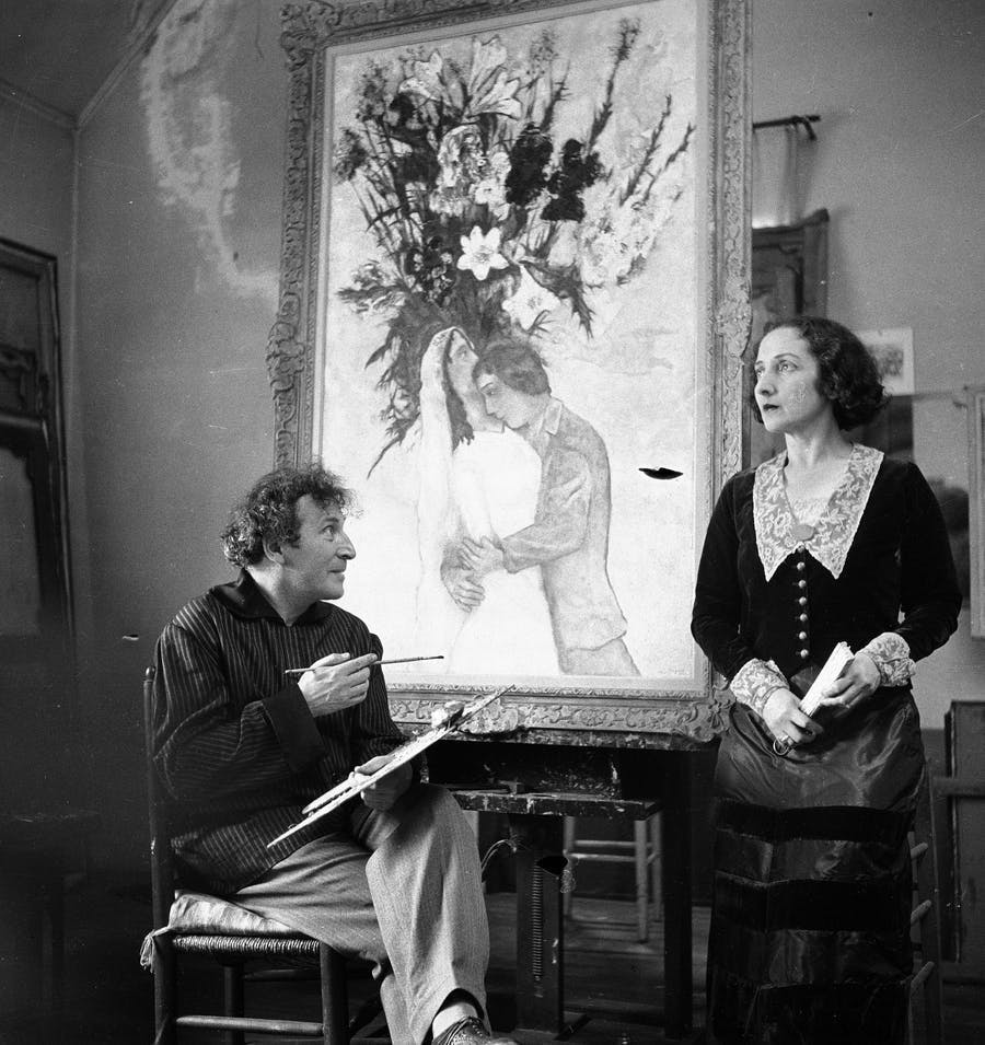 Marc Chagall and his wife Bella Rosenfeld in 1934,. Image © Roger Viollet via Getty Images