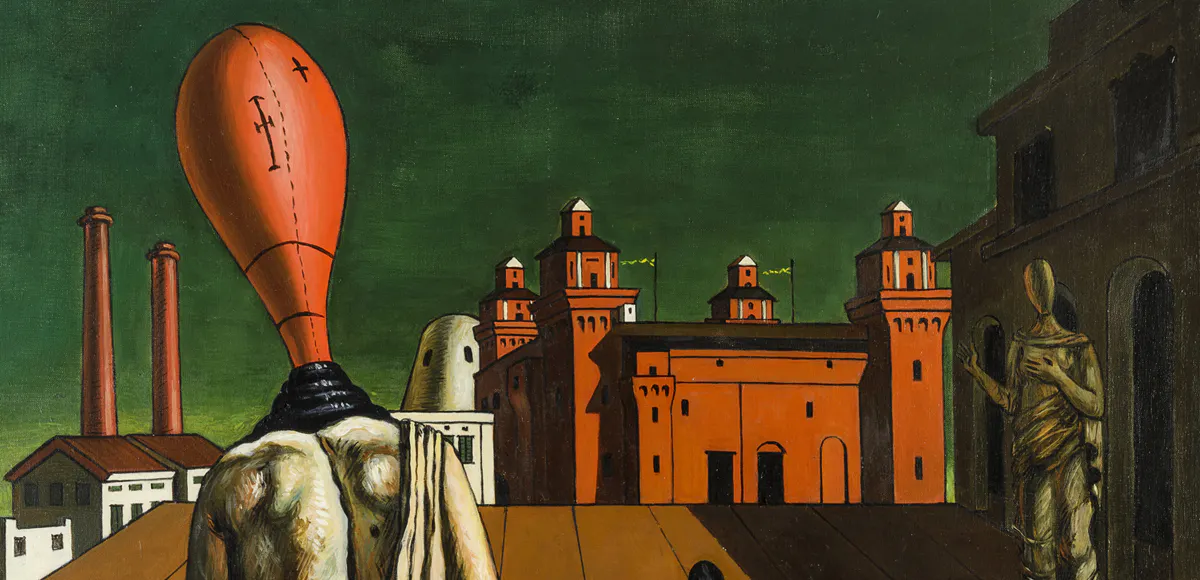 Giorgio De Chirico, Le Muse inquietanti, prima metà anni '60, olio su tela, cm 100 x 70. Firmato in basso a sinistra. Stima € 350.000 -450.000. Foto © Wannenes