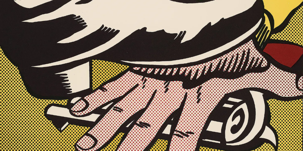 Roy Lichtenstein, 'Foot and hand', litografia offset, 1964, firmata a matita e numerata 178/300, pubblicata da Leo Castelli Gallery, New York. Foto © Bukowskis (dettaglio)