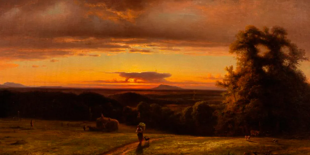 Carl Robert Kummer (German, 1810-1889), Sunset
Landscape (detail), Oil on Canvas