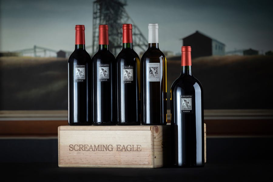 The Screaming Eagle 1995-2010 NFT. The Screaming Eagle collection consists of 19 bottles of extremely rare, highly acclaimed vintages from 1995 through to 2010. Photo © Strauss & Co