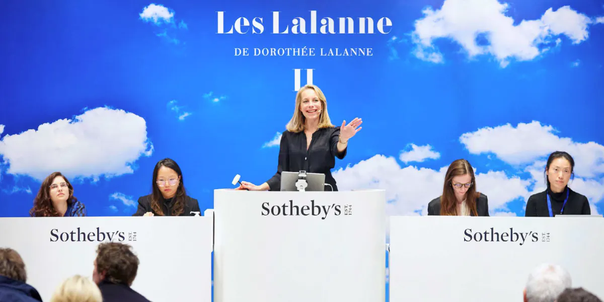 Snapshot of the sale of the Dorothé Lalanne collection at Sotheby's. Photo © Sotheby's