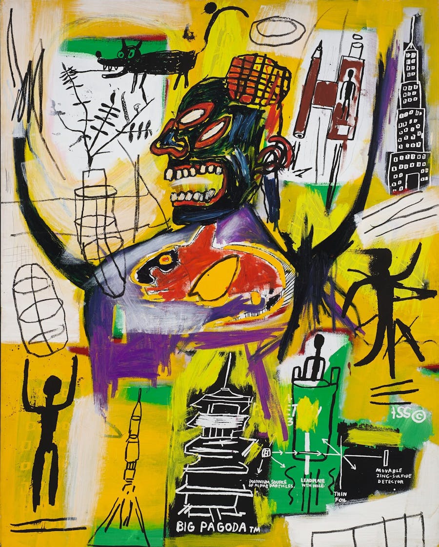 Jean-Michel Basquiat, ‘Pyro’, 1984, oil on canvas. Photo Ⓒ Sotheby’s