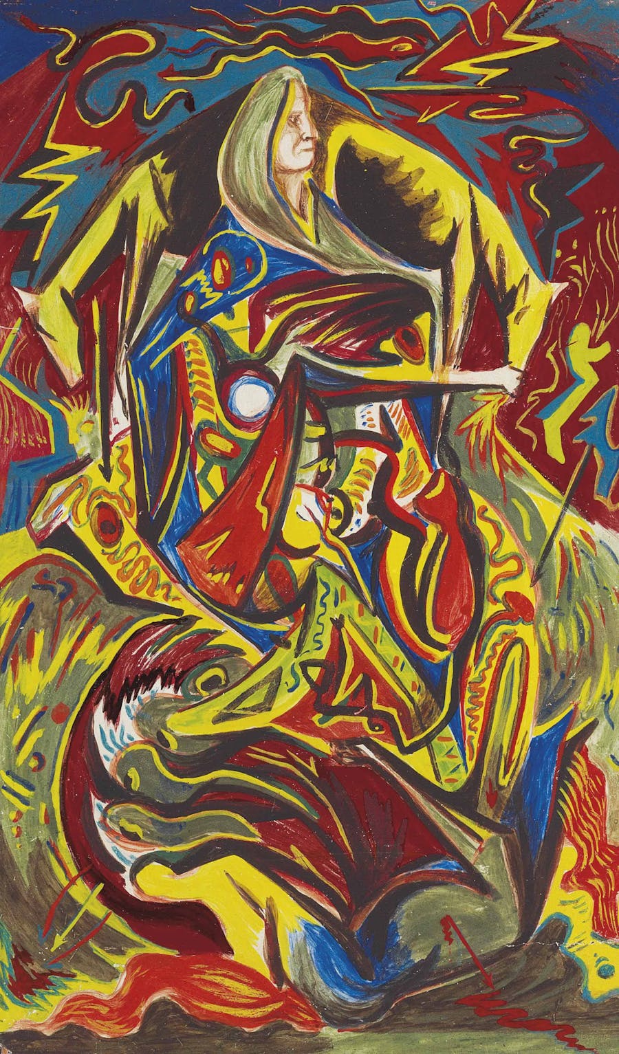 Jackson Pollock, ‘Composition with Woman’, 1938-1941, oil on masonite. Photo © Christie’s