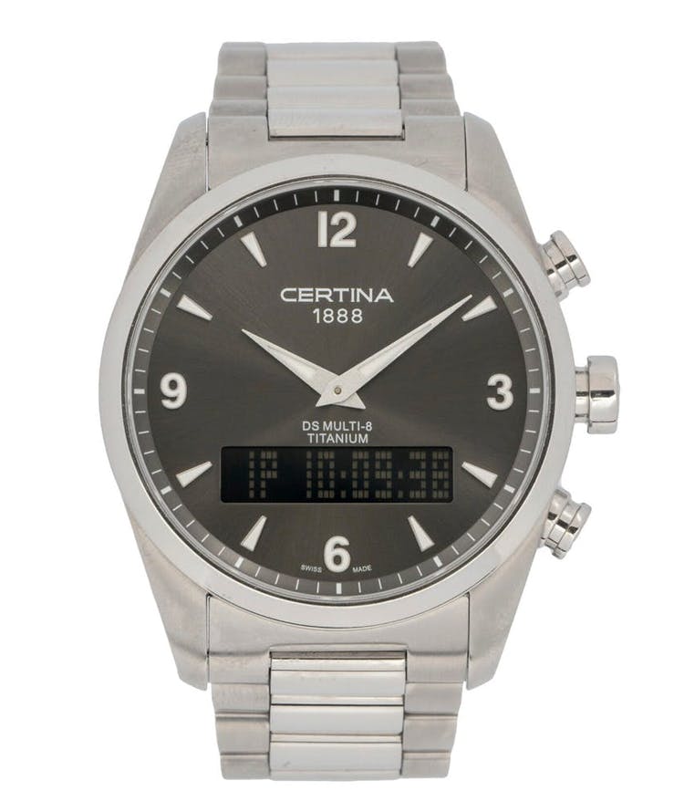 A Certina Titanium Digital Chronograph Wristwatch, c. 2010, titanium. Photo Ⓒ Sotheby’s