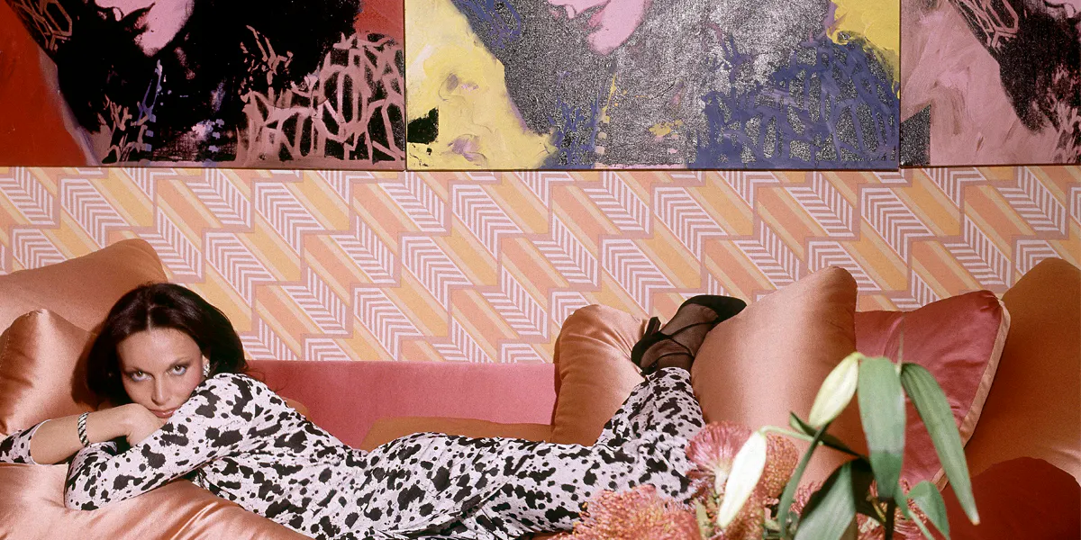 Vogue 1976, The New York living room of designer Diane Von Furstenberg, with portraits by Andy Warhol [detail]. Photo: Horst P. Horst/Condé Nast via Getty Images