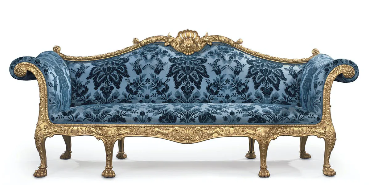 Vergoldetes George III-Sofa, Entwurf Robert Adam, Ausführung Thomas Chippendale, 1765. Foto © Christie's