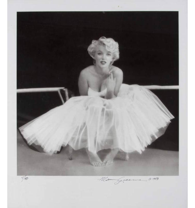 ‘Marilyn Monroe photograph by Milton Greene’. The ballerina tutu brought for this photo session didn't fit. In spite of this, or perhaps because of it, a number of enchanting photos were taken. Photo © Julien’s Auctions