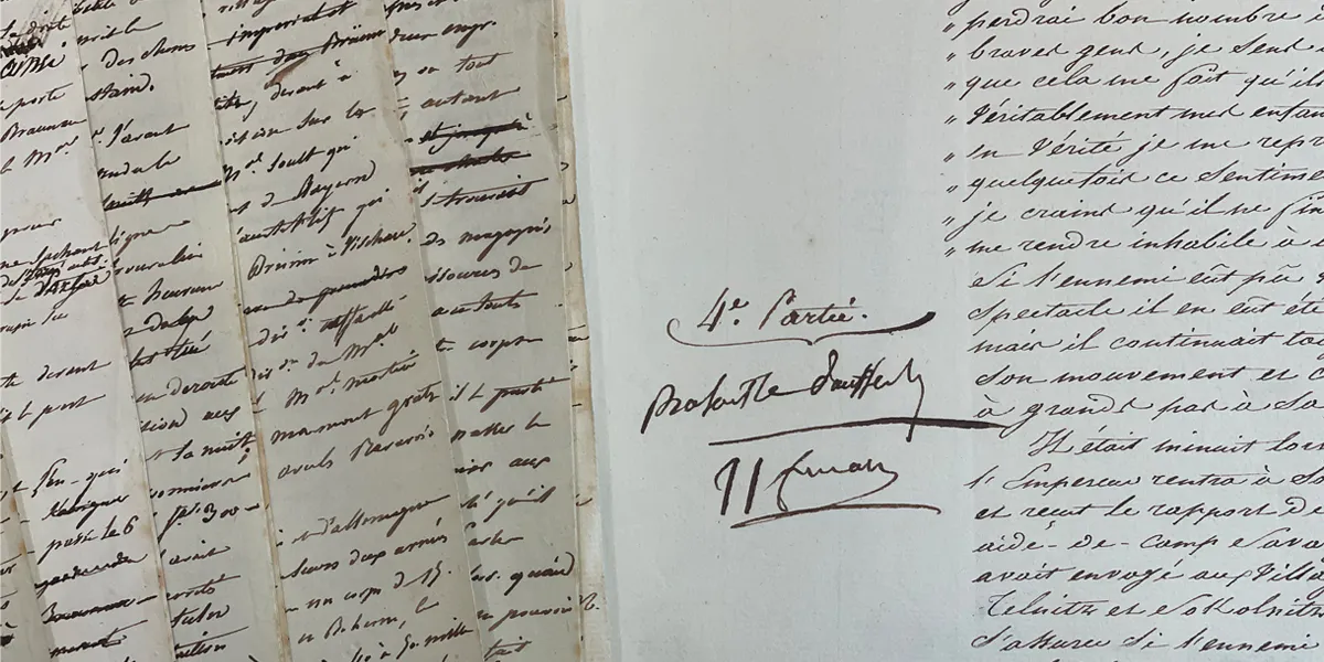 Manuscrit unique dicté et annoté par Napoléon Ier, image © Arts et Autographes