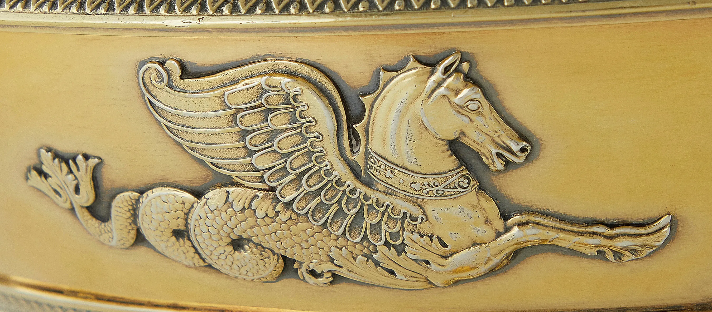 French Empire silver-gilt soupière, from the Borghese service by Martin-Guillaume Biennais  (detail)