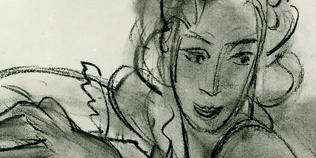 Henri Matisse (1869-1954), Portrait of Hélène Mercier, née Princesse Galitzine, seated, 1938, charcoal and stump drawing, signed and dated 10/22/38 lower left. Carry on the back of the indications PH Vaux 2425 and 3116 - D19 65.5 x 50.5 cm. Work of the artist © Succession H. Matisse (detail)