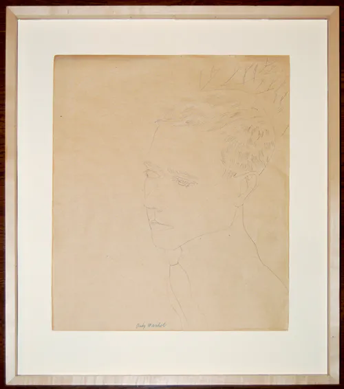 Dibujo original en papel firmado por ANDY WARHOL que fue enviado al Servicio de Valoración de Barnebys.