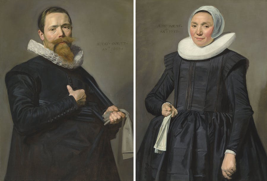 Frans Hals, Portrait of a Man at 37, and Portrait of a Woman at 36, 1637, oils on canvas, images © Christie's