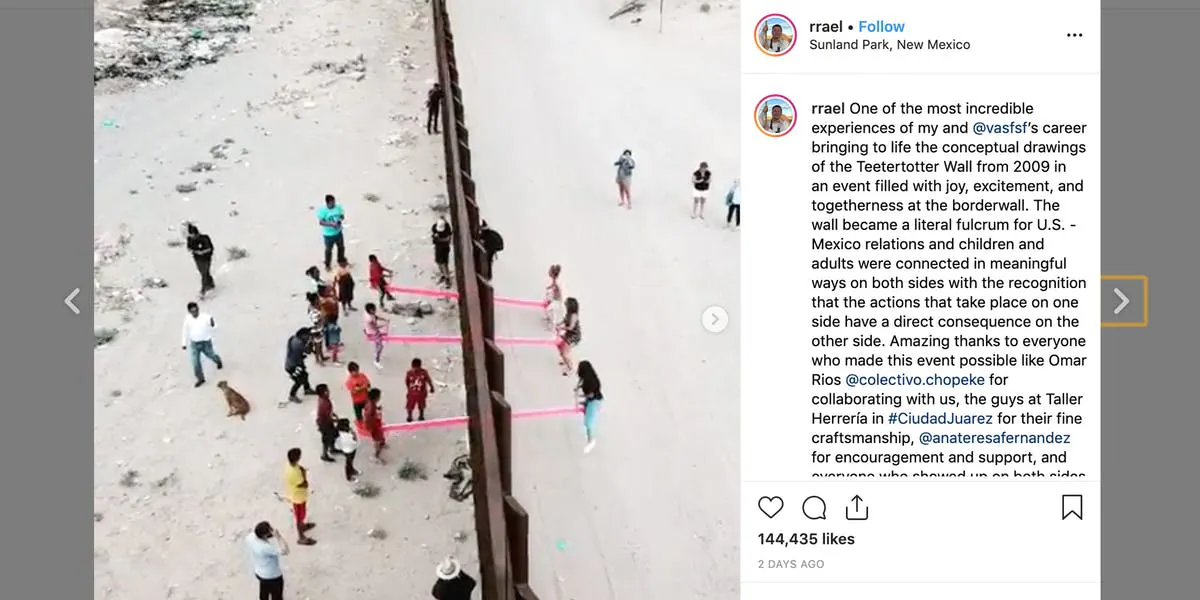 Eine Installation vereint Kinder an mexikanisch-amerikanischer Grenze