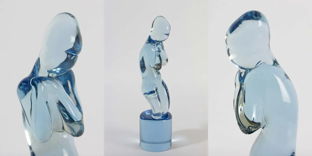 Ermanno Nason, ‘Unique Nude Sculpture’, glass sculpture on socket elegant, 35,5 x 9 x 9 cm. Photo: Design-and-Arts