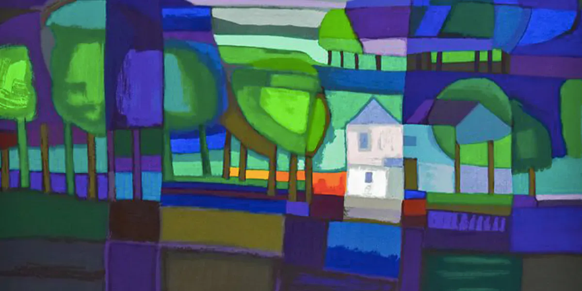 Ton Schulten (1938), Boslaan, 1998, sérigraphie, 103/180, 92 x 120 cm. Photo © Catawiki (détail)