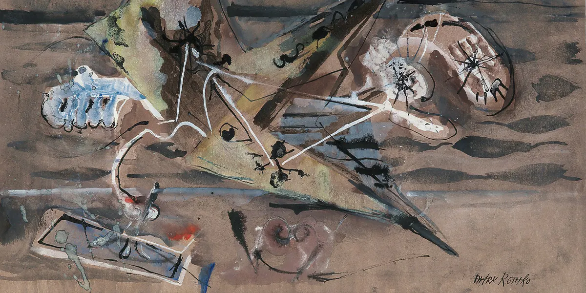 Mark Rothko (1903 - 1970), Senza titolo (Serie Subacquea), acquerello e inchiostro su carta, 28,3 x 40,6 cm, 1946 circa. Foto © Sotheby's (dettaglio)