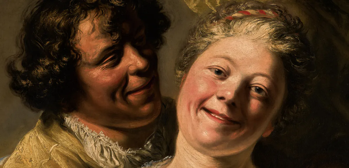 Jan Lievens, Femme étreinte par un homme, modélisé par le jeune Rembrandt (détail), huile sur toile, vers 1626-1627, image © Sotheby's
