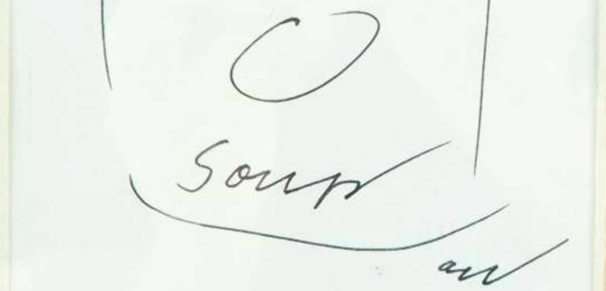 Andy Warhol (1928 Pittsburgh - 1987 New York), Original-Zeichnung mit Autogramm, Filzstift/Papier, wohl 1968 | Foto: © Wersching (Detail)