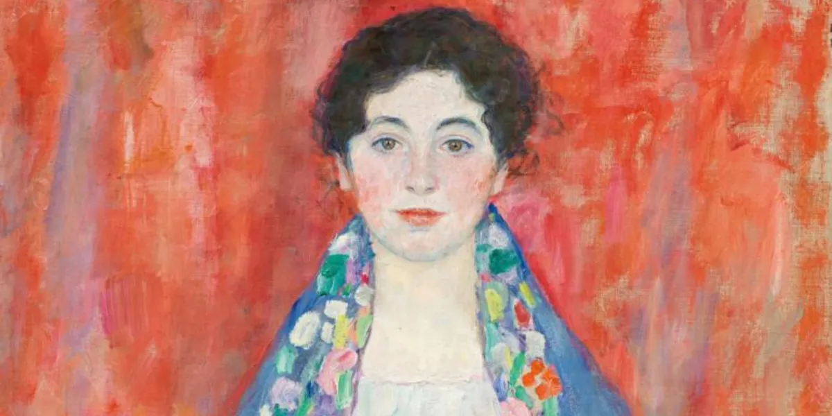 Gustav Klimt (1862 - 1918), Ritratto della signorina Lieser, 1917. Olio su tela; incorniciato, 140 x 80 cm. Immagine © im Kinsky (dettaglio)