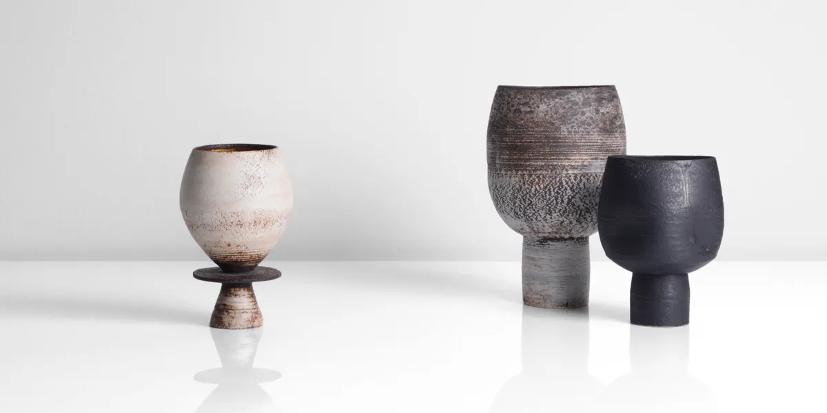Three works by Hans Coper, all featured in Maak Contemporary Ceramics' 'Modern + Contemporary' auction, to be held 19 November. Photo: Maak Contemporary Ceramics