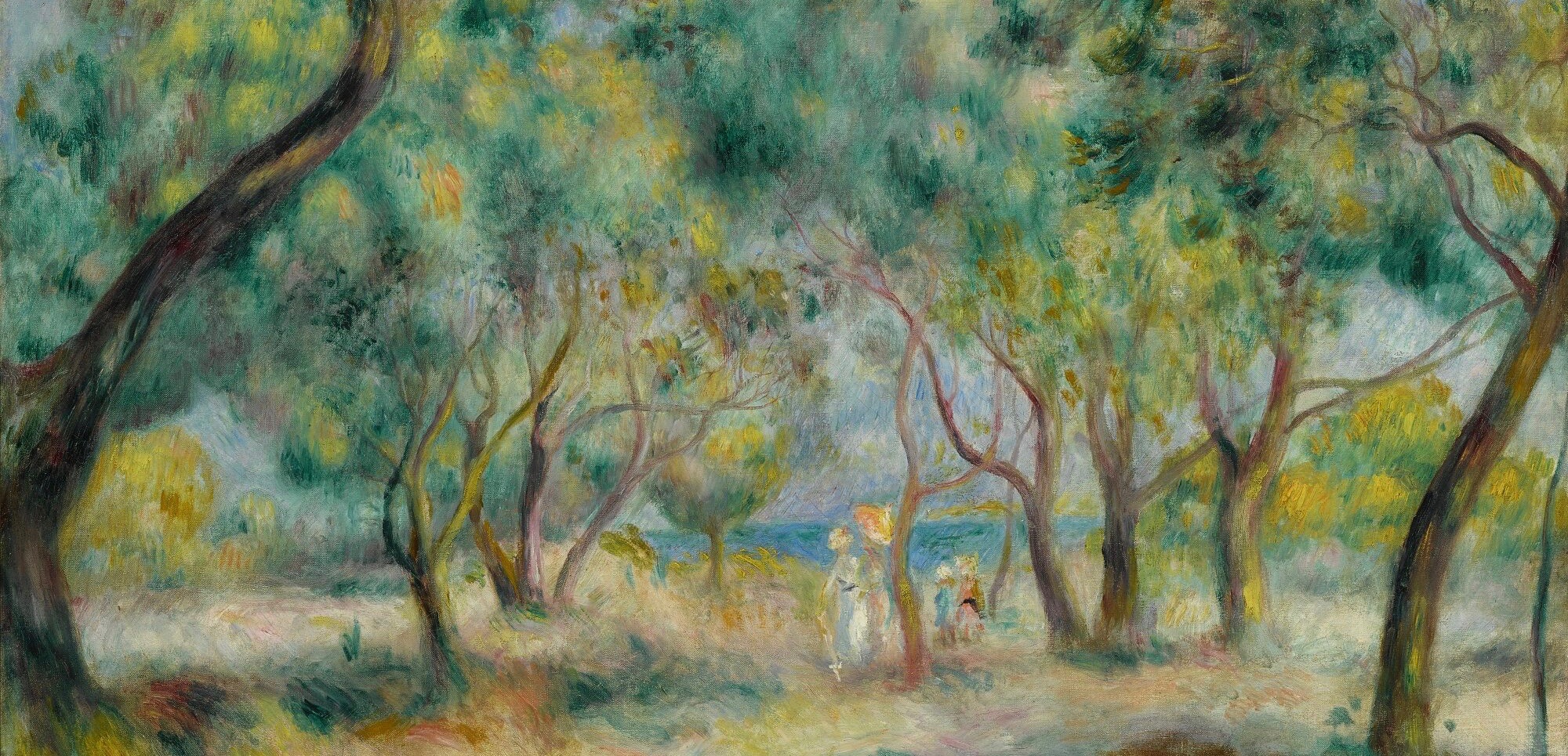 Pierre-Auguste Renoir, ‘La Promenade au Bord de la Mer (Le Bois de la Chaise Noirmoutier)’, oil on canvas, 66.2 x 81.4 cm, c. 1892. Photo © Sotheby’s