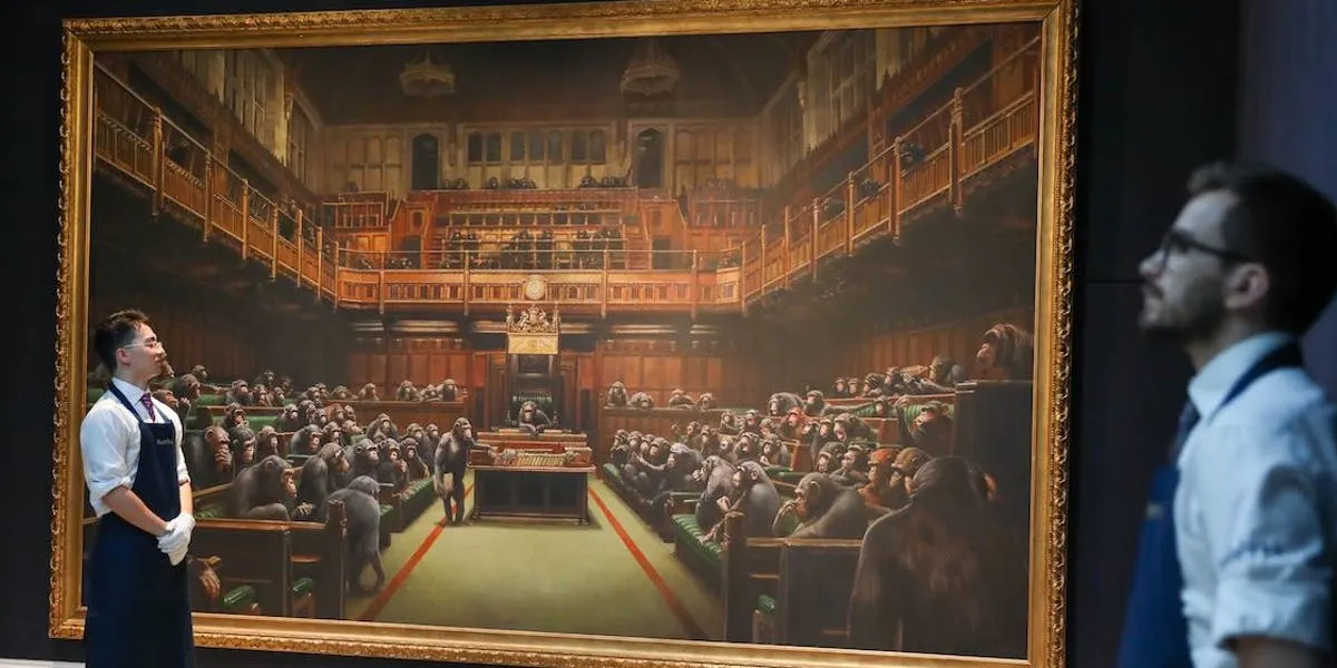 BANKSY. Devolved Parliament. Imagen vía: Sotheby's