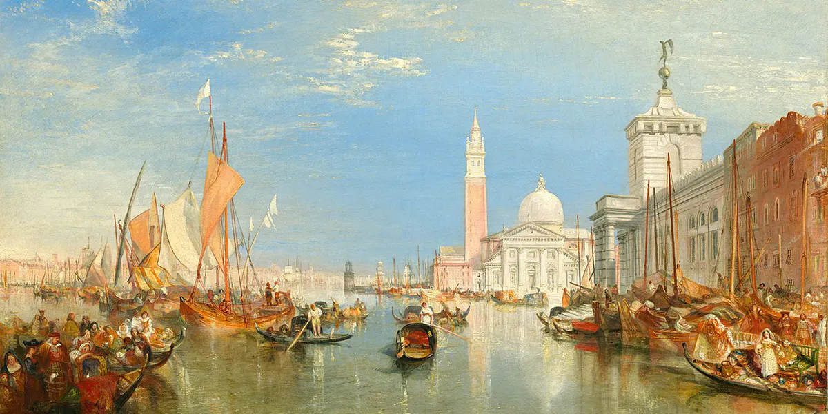 Venice – The Dogana and San Giorgio Maggiore, 1834 circa, olio su tela, 91.5 x 122 cm, National Gallery of Art, Washington D.C. Immagine di dominio pubblico
