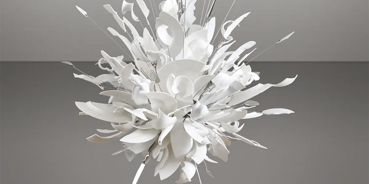 Ingo Maurer, Porca Miseria !, plafonnier en métal et porcelaine émaillée. Édition limitée de pièces uniques. Photo © Cambi Casa d'Aste (détail)