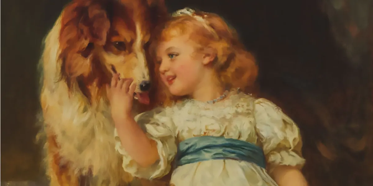 Frederick Morgan (1856-1927), Your Turn Next. Oil on linen, signed lower left, 28.3 ins x 21 ins; 72 cms x 53.4 cms. Image © Waddington's (detail)