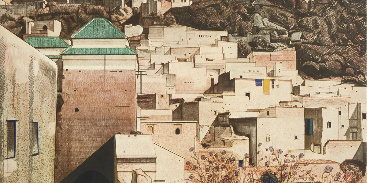 Planche issue des Kasbah de l'Atlas par Jacques Majorelle (détail). Photo Art Research Paris