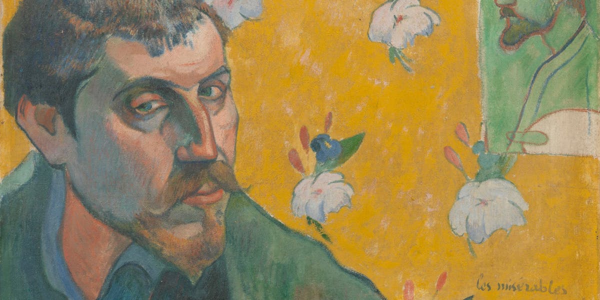 Paul Gauguin, ‘Self-portrait with Portrait of Émile Bernard (Les misérables)’, 1888, oil on canvas, 44.5 cm x 50.3 cm, Van Gogh Museum, Amsterdam (Vincent van Gogh Foundation). Photo: Wiki Commons