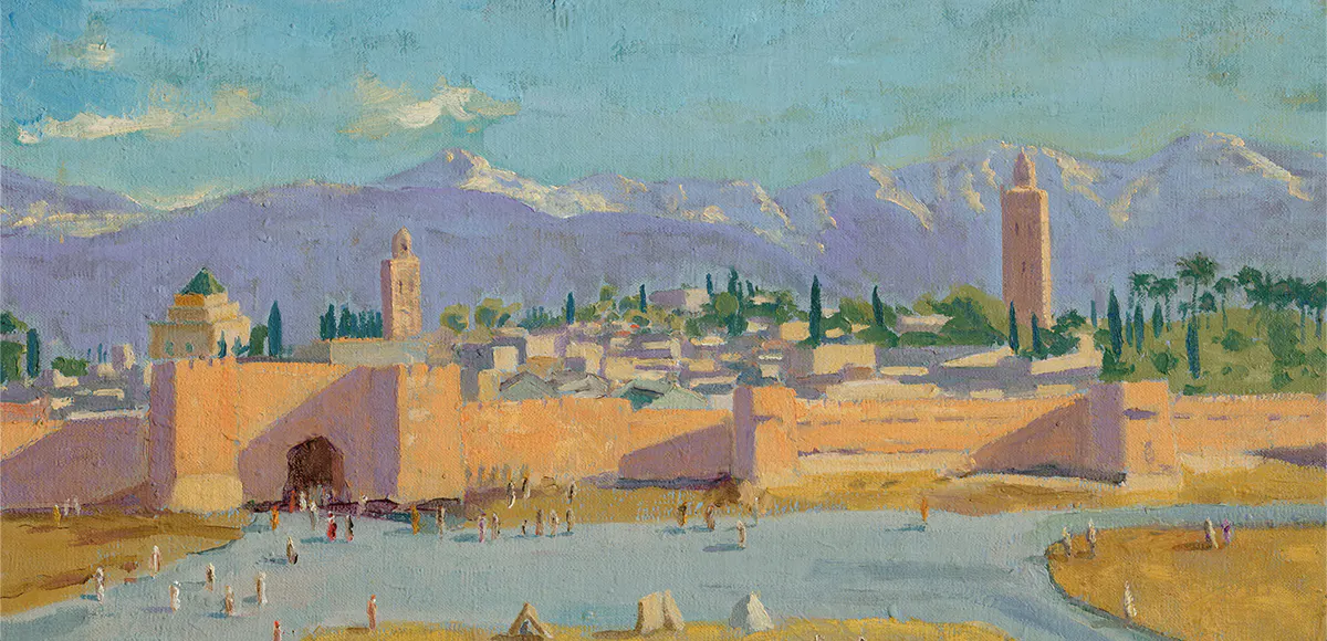 Sir Winston Churchill (1874-1965), Tower of the Koutoubia Mosque, Januar 1943, Öl/Lwd., signiert mit Initialen | Foto: © Christie's (Detail)