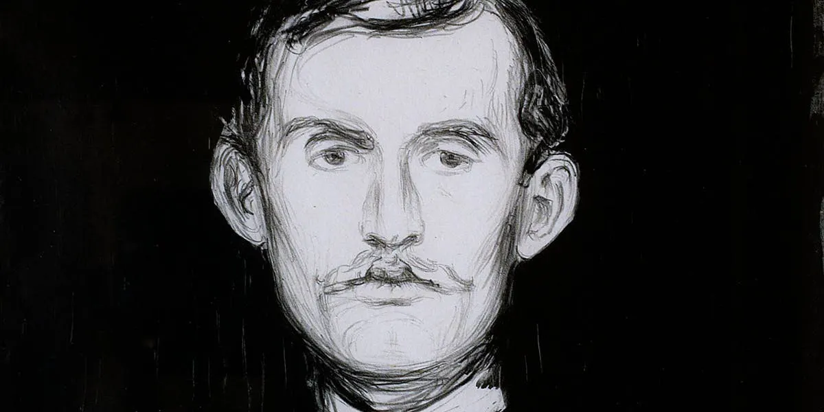 Edvard Munch, ‘Självporträtt’ [detalj], 1895, Thielska Galleriet, Tord Lund. Bild CCØ
