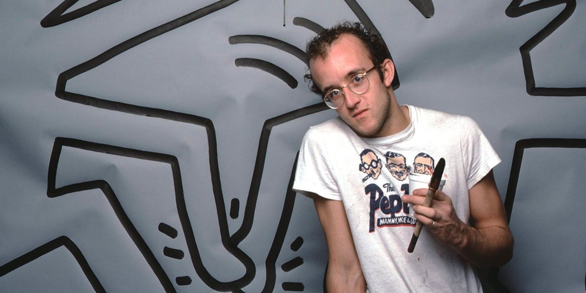 Artist Keith Haring (1958-1990), 1984. Two years earlier, Haring had had his first solo exhibition. Photo: Getty Images