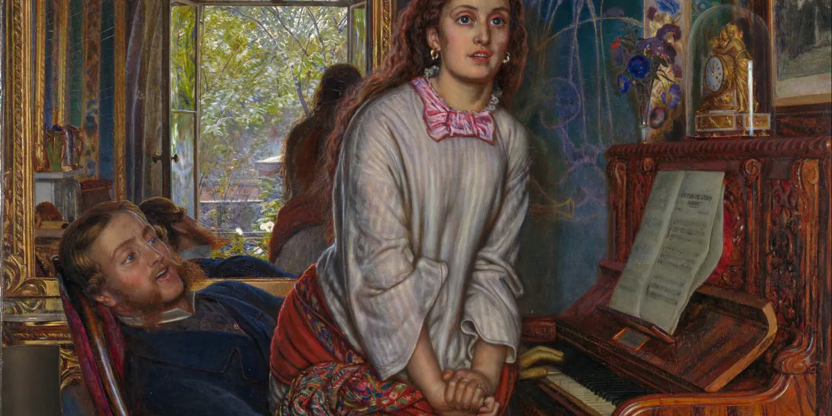 William Holman Hunt (1827-1910), The Awakening Conscience, 1853, Öl/Lwd., 76 x 56 cm, Tate Britain, London. Foto gemeinfrei (Detail)
