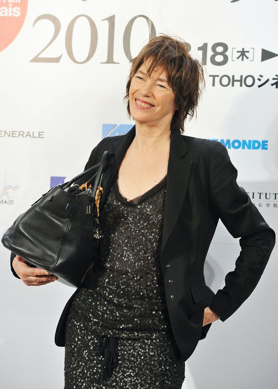 jane birkin with a birkin